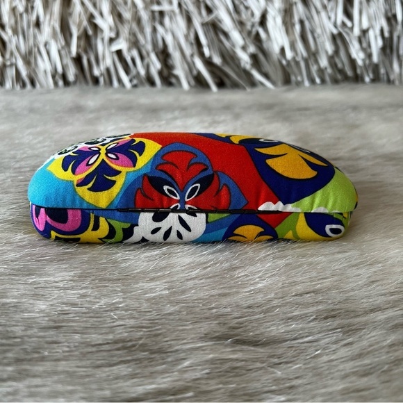VERA BRADLEY Rio Oversized Clamshell Hard Glasses Case 2015 Orange Blue Yellow - Picture 5 of 7